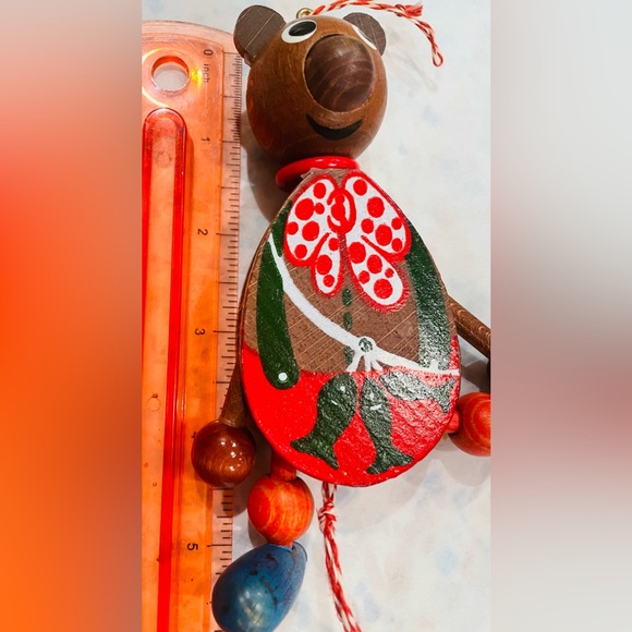 Vintage M. Gschnitzer Austrian Wooden Pull String Jointed Soldier & Bear Puppet - Picture 13 of 13